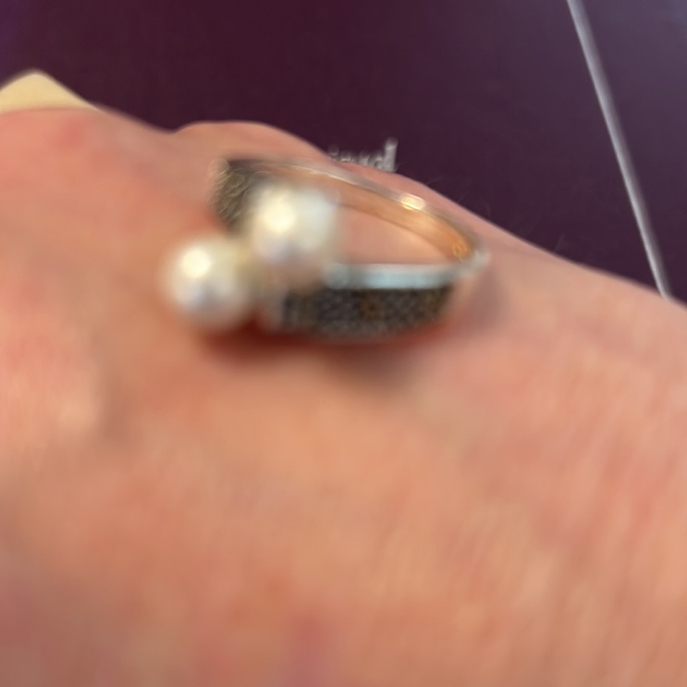 Pearl and Marcasite Bypass 925 - Picture 5 of 6